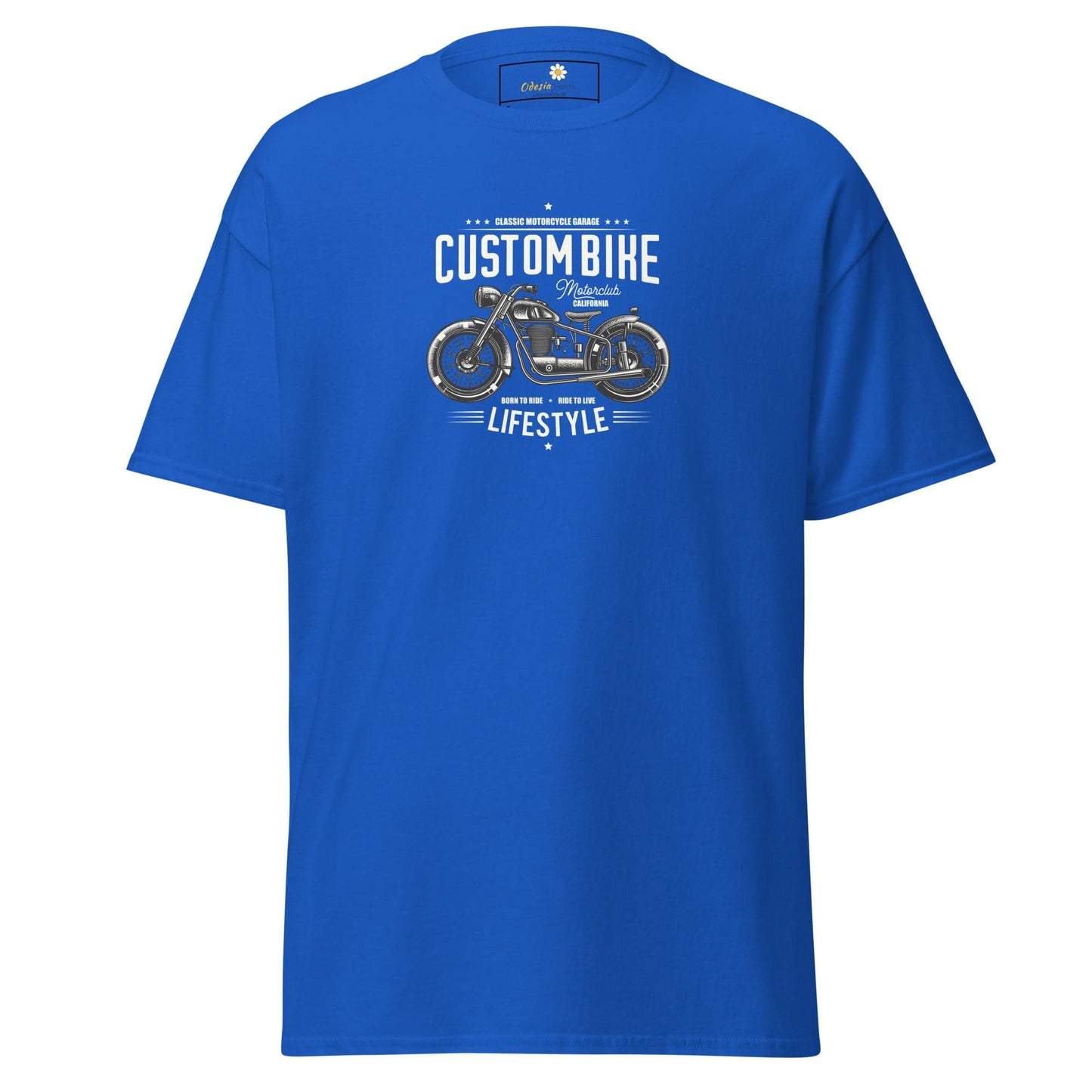 Unisex classic t-shirt - MOTOR CUSTOM BIKE - REGULAR - Royal / S