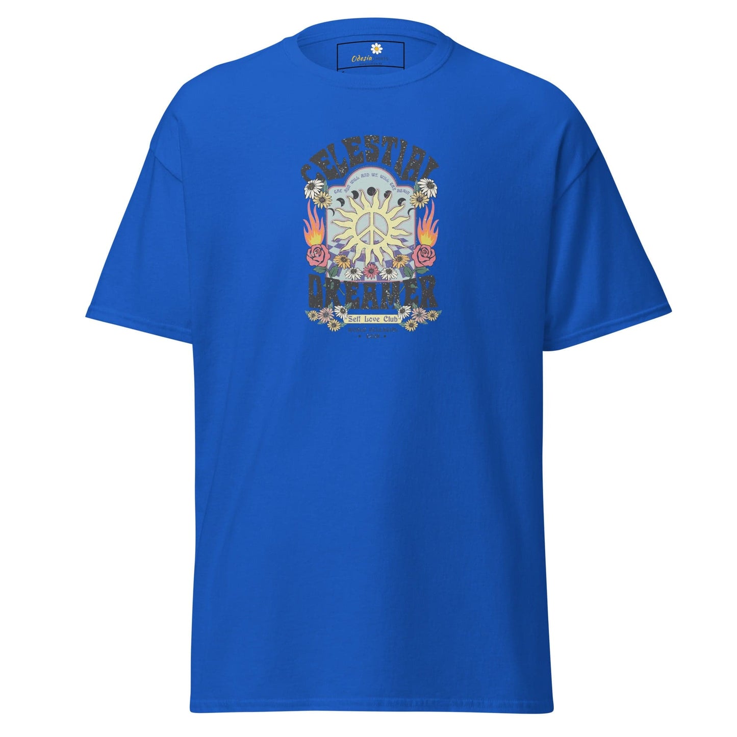 Unisex classic t-shirt - NATURE CELESTIAL FLOWERS - REGULAR - Royal / S