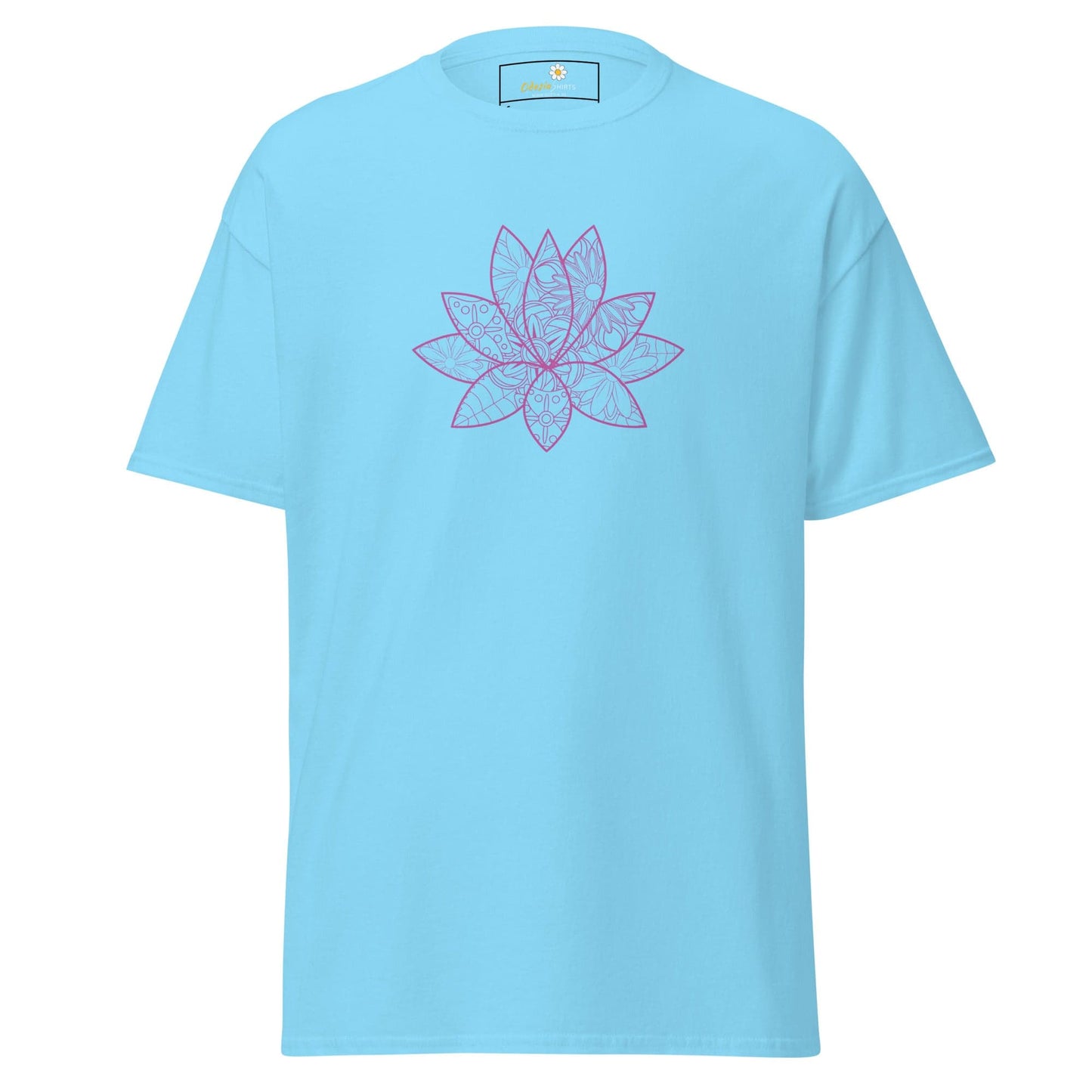 Unisex classic t-shirt - NATURE SPIRITUAL LOTUS FLOWER - REGULAR - Sky / S