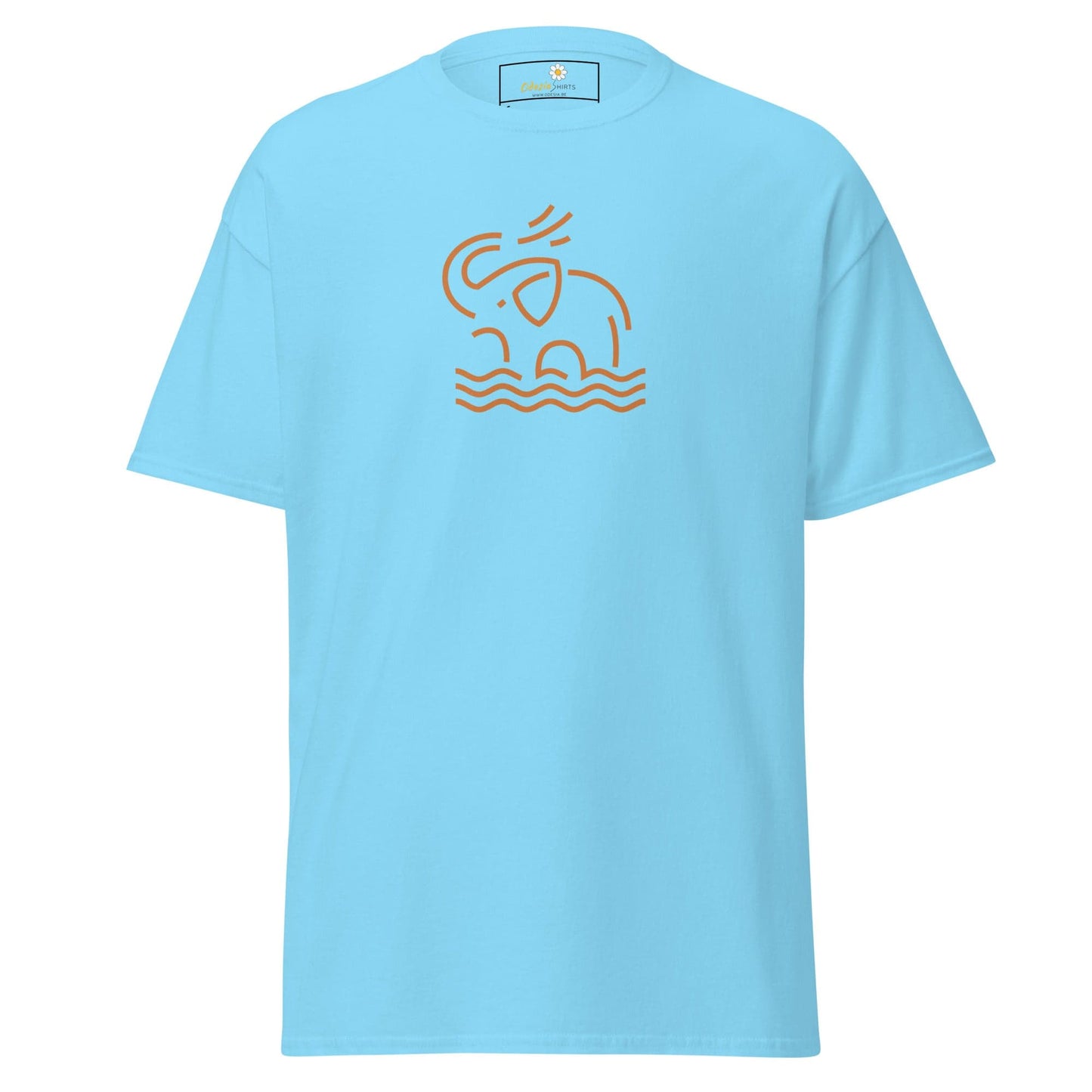 Unisex classic t-shirt - WILD LIFE ELEPHANT ORANGE - REGULAR - Sky / S