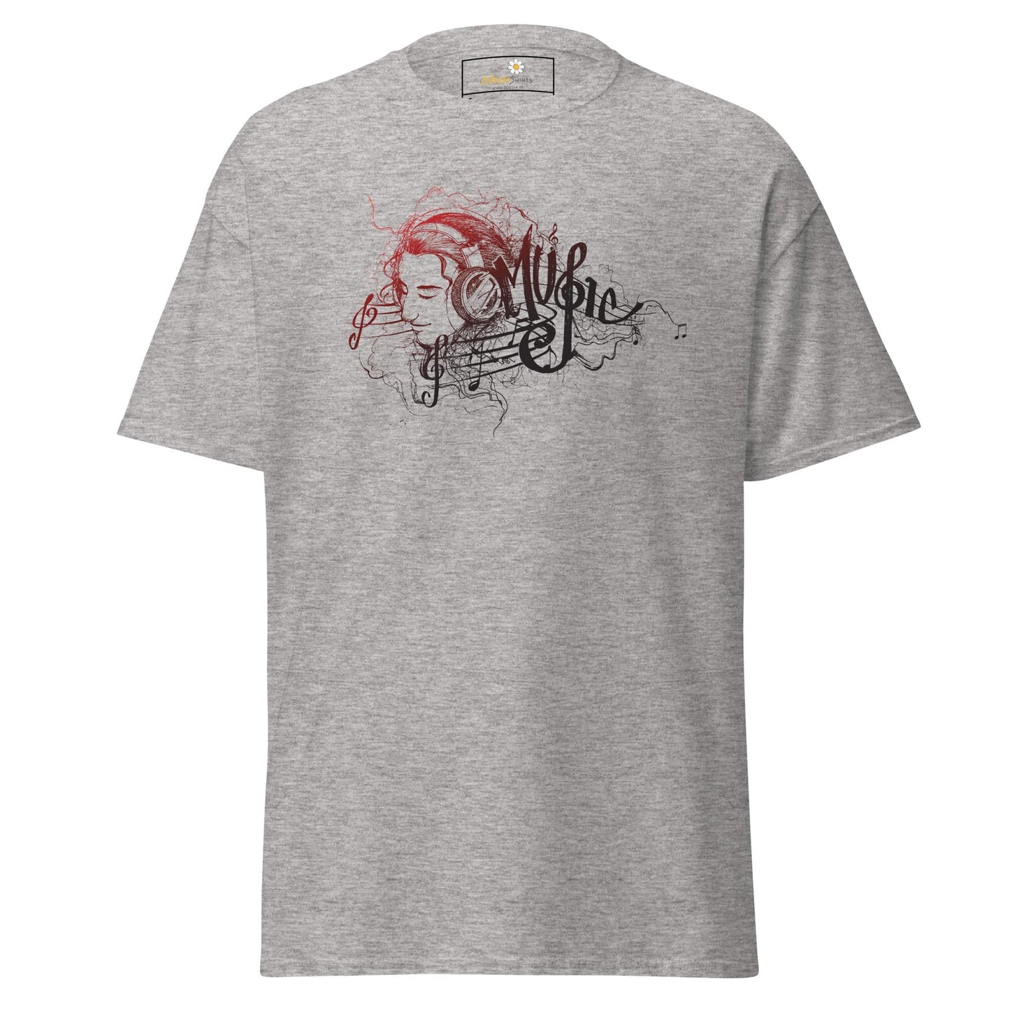 Unisex classic t-shirt - MUSIC GIRL HEADPHONE - REGULAR - Sport Grey / S