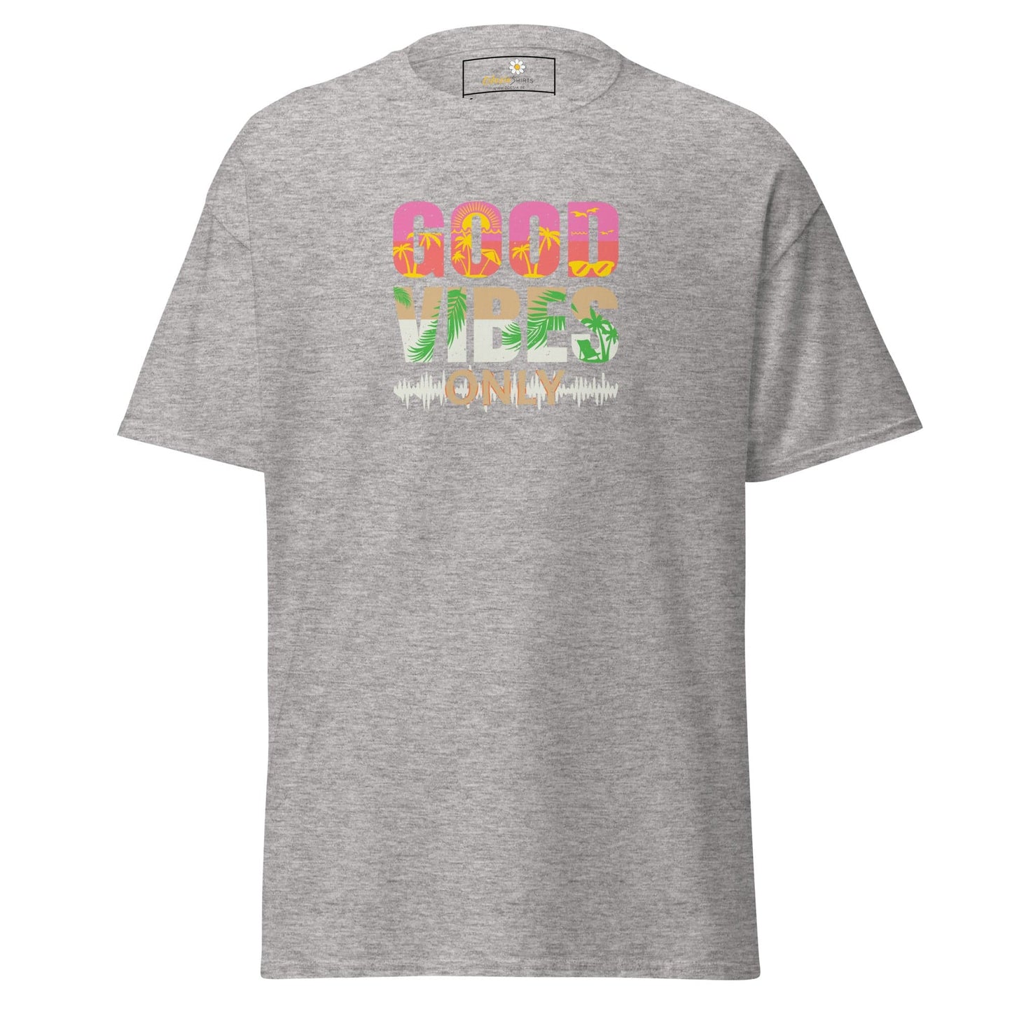 Unisex classic t-shirt - TEXT POSITIVE GOOD VIBES ONLY - REGULAR - Sport Grey / S