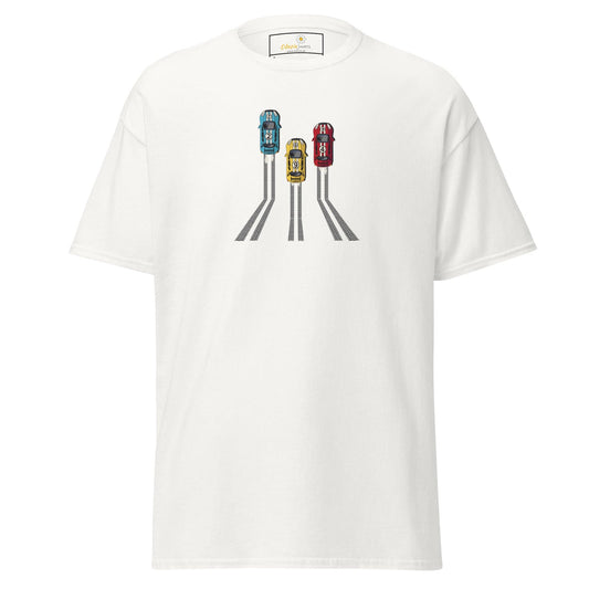 Unisex classic t-shirt - SPORT RACING CARS - REGULAR - White / S