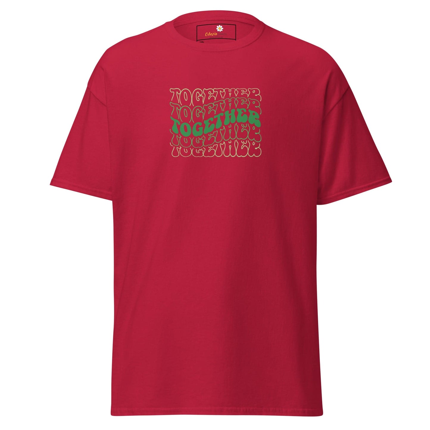 Red T-shirt with Together text from T-SHIRT DESIGN TEE for Men and Women in 2XL to 5XL