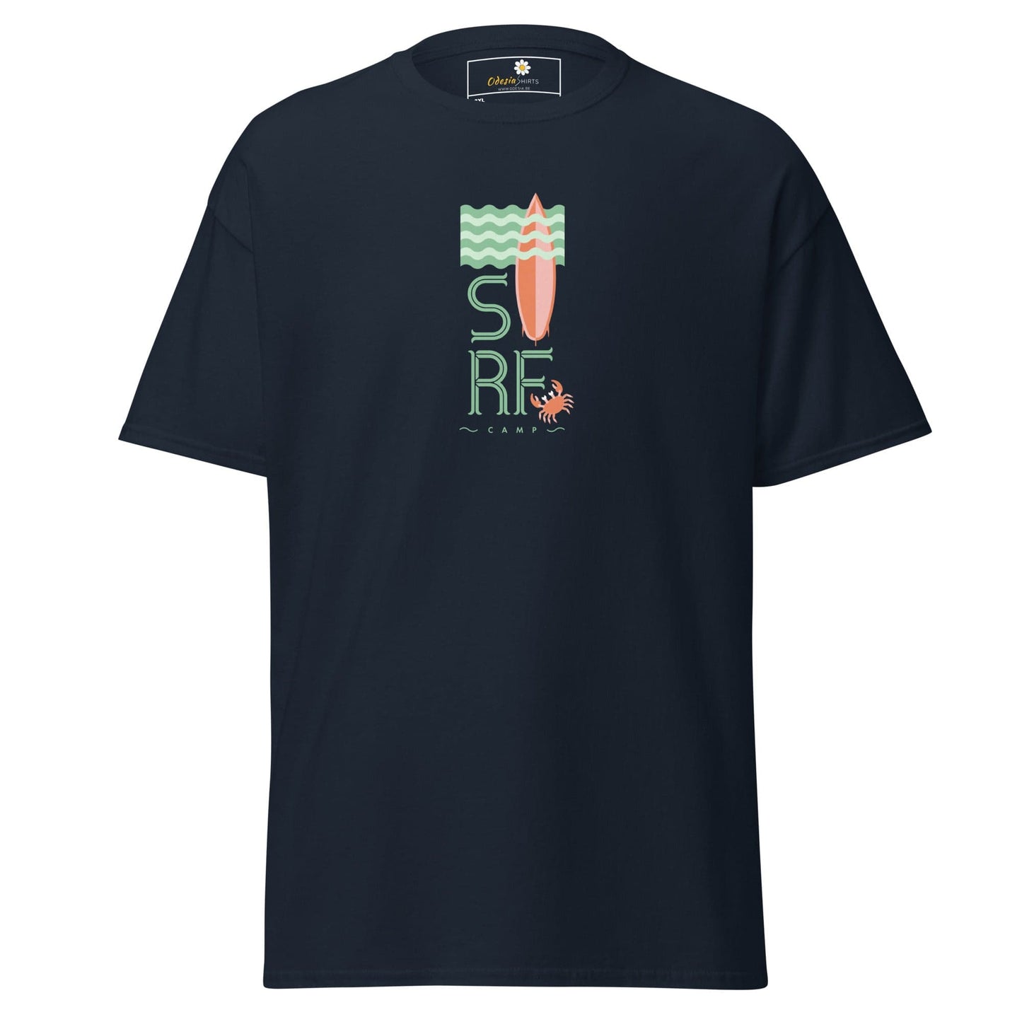 Navy blue t-shirt.