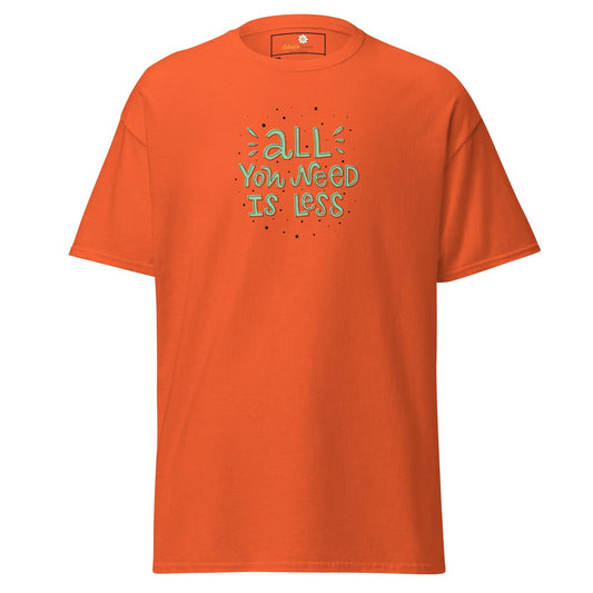 Orange t-shirt with green lettering from T-SHIRT DESIGN TEE for men and women, 2XL to 5XL