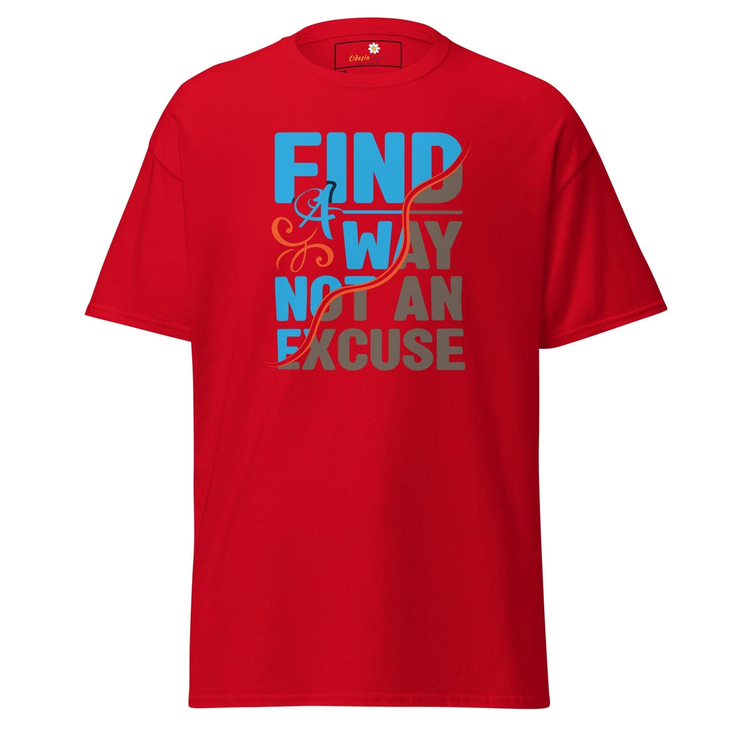 Red motivational t-shirt for men and women in 2XL to 5XL sizes displayed